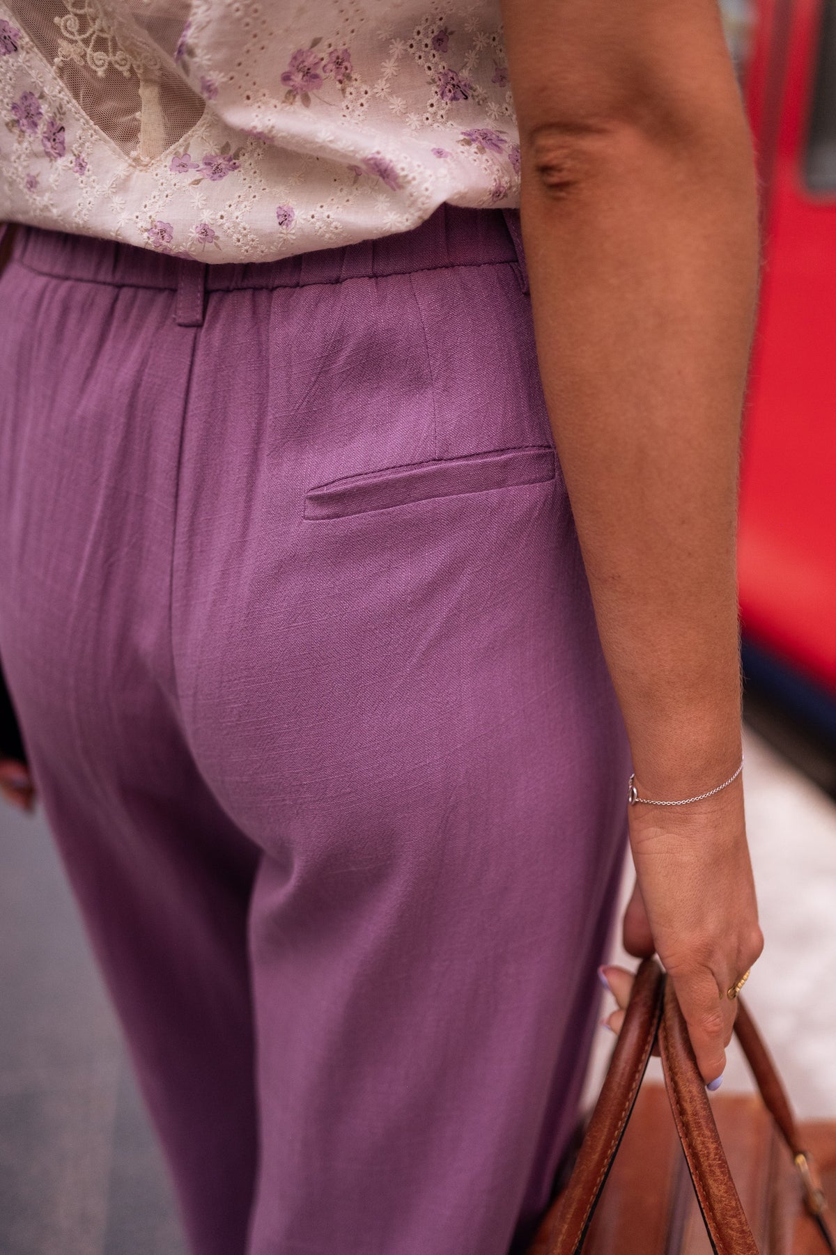 Pantalon Joey - mauve en lin