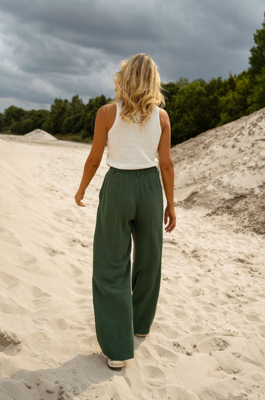 Pantalon Joey - vert sapin en lin