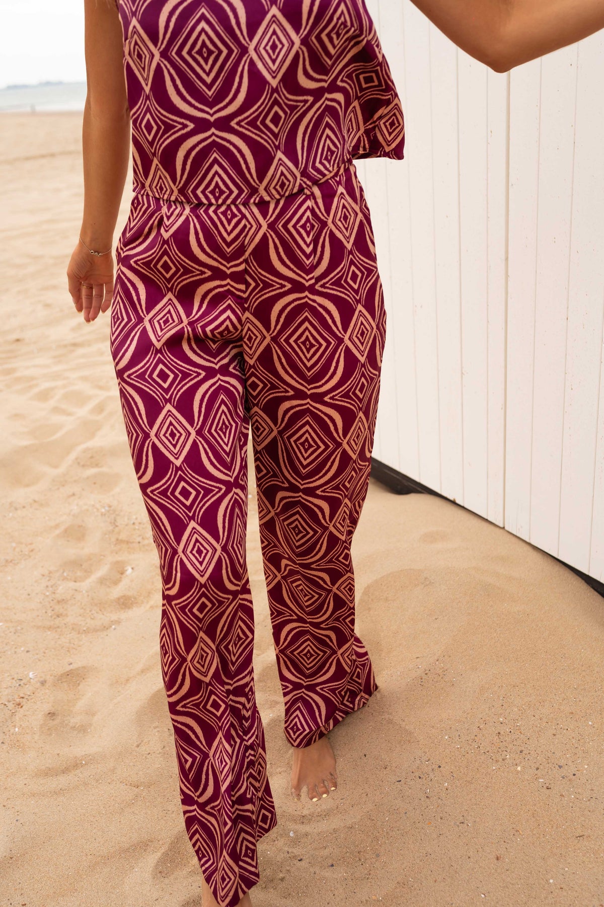 Pantalon Telio - mauve à motifs