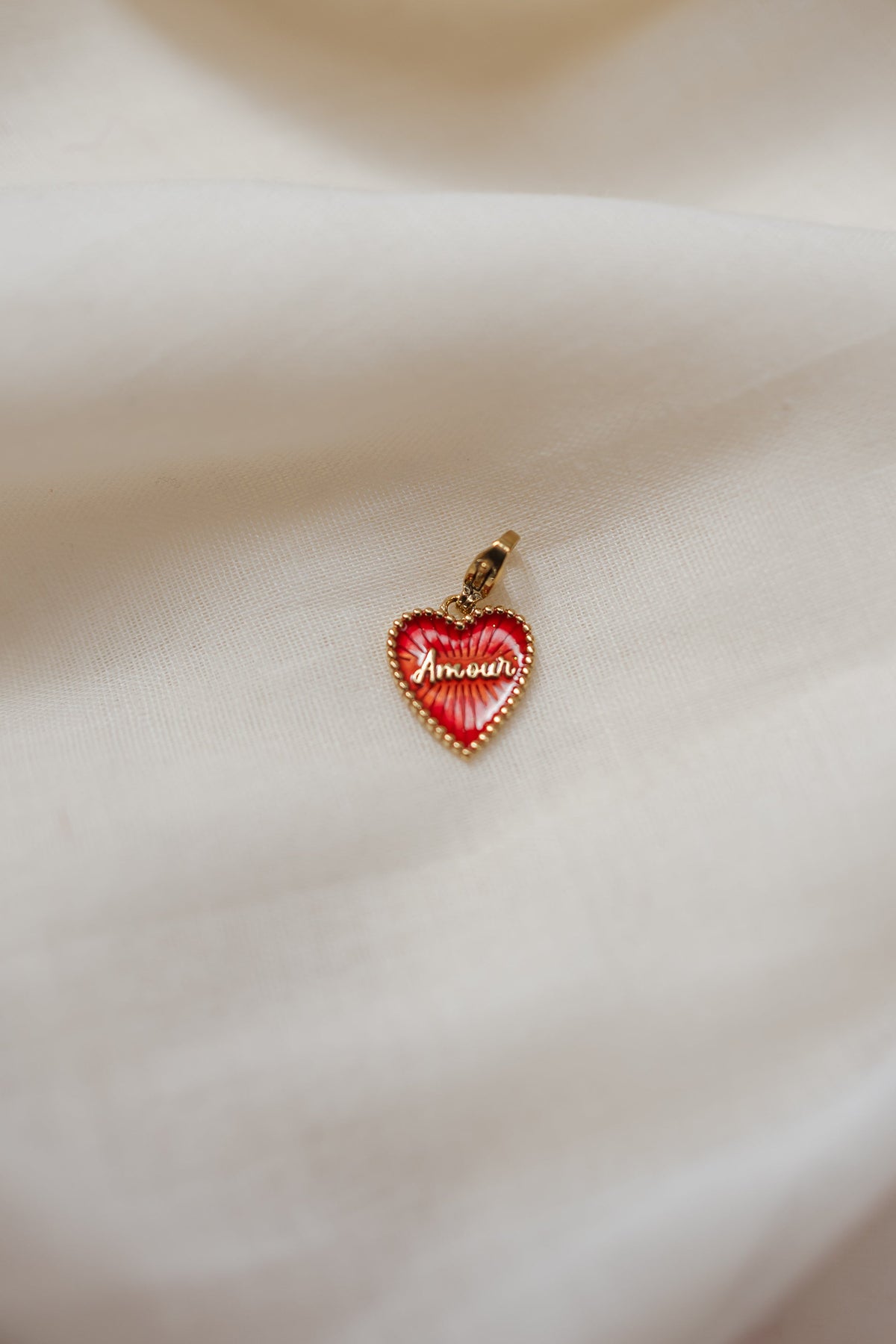 Pendentif Coeur - rouge et doré