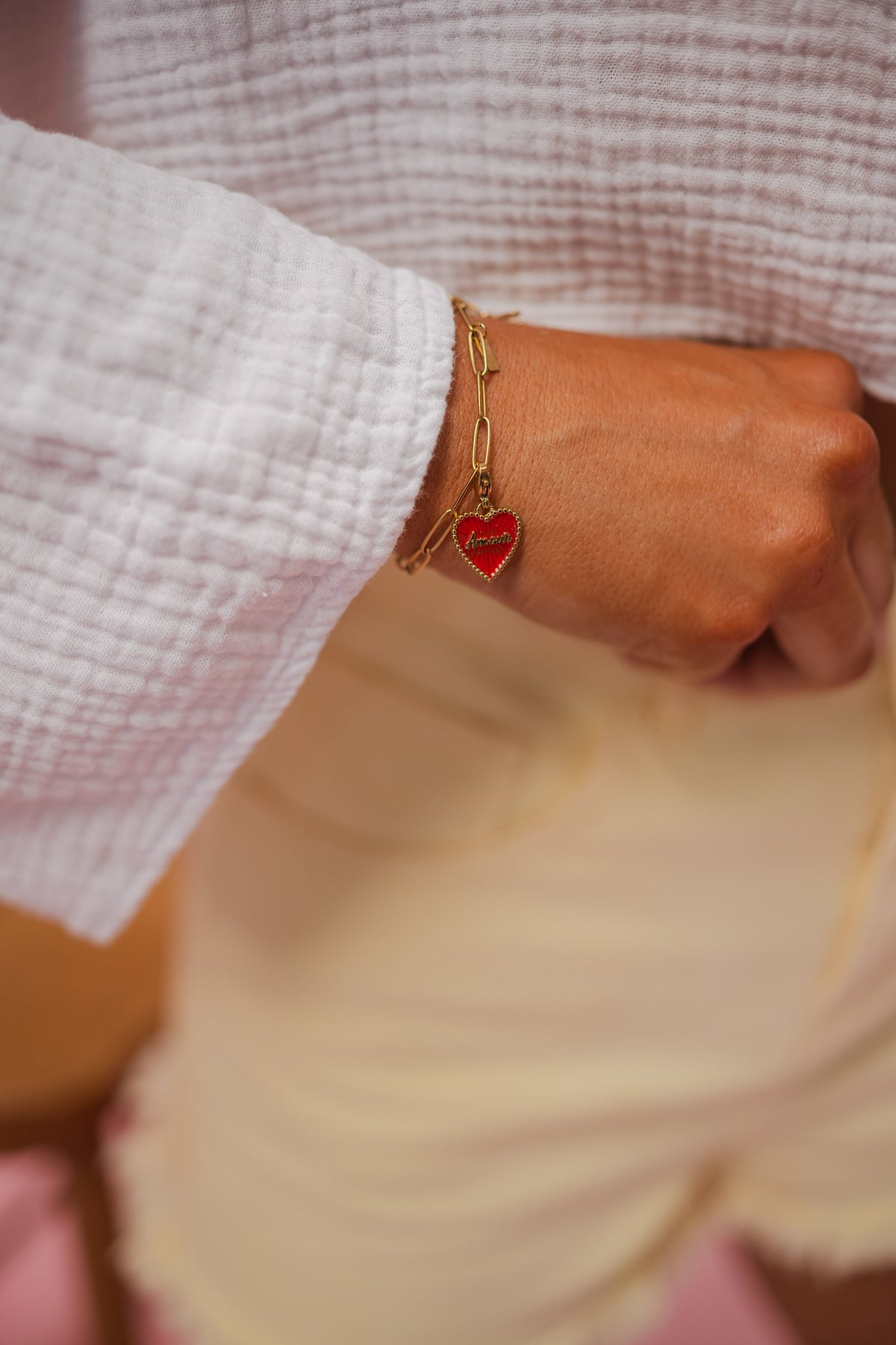 Pendentif Coeur - rouge et doré