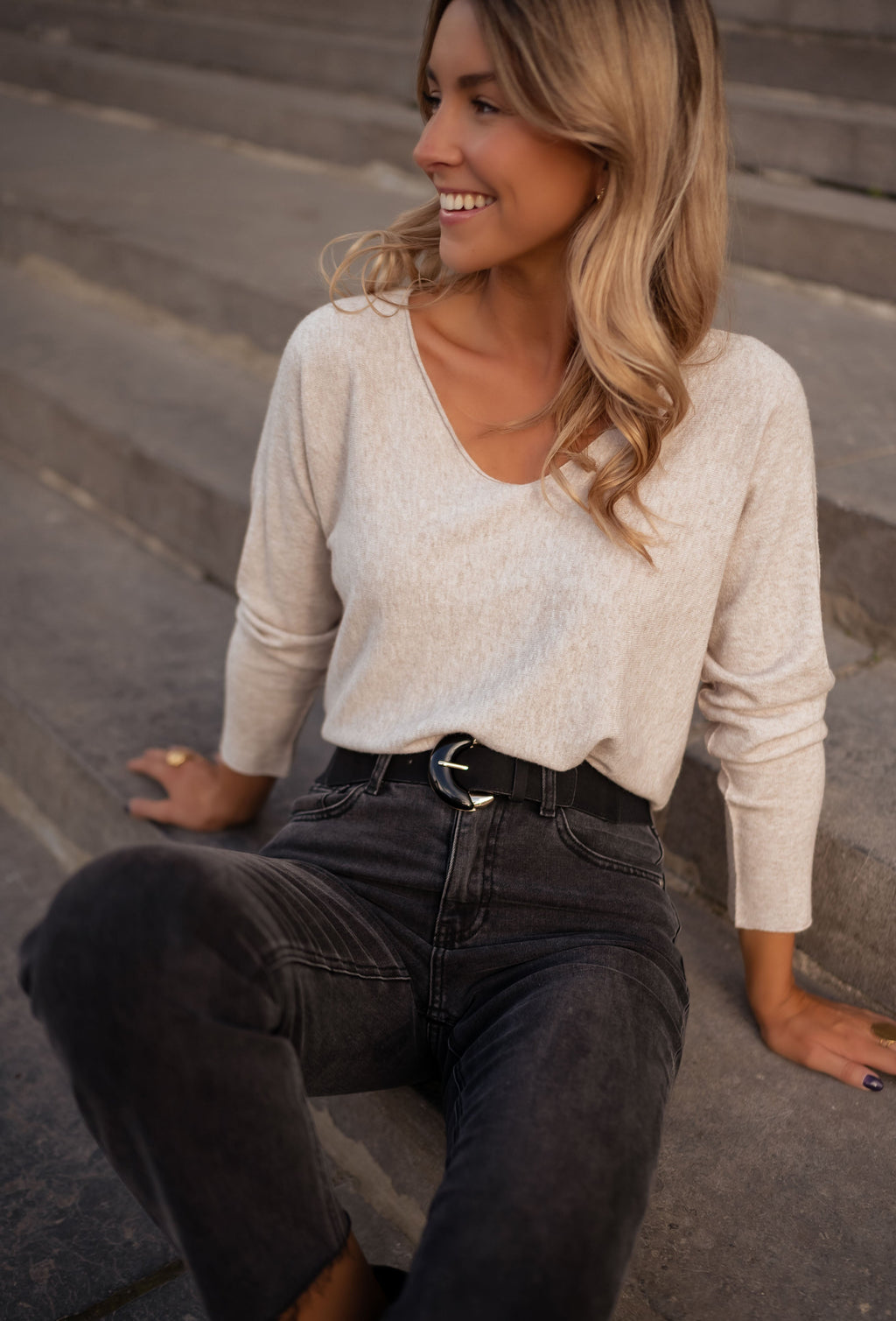 Pull Bouma fin - beige