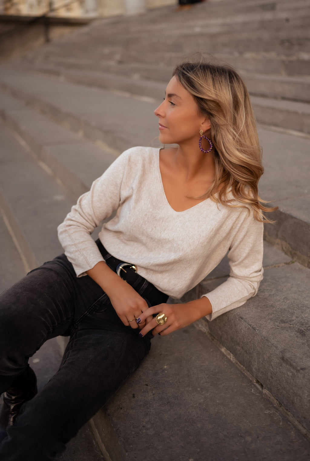 Pull Bouma fin - beige