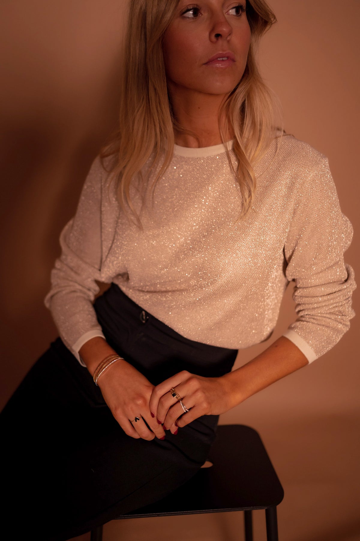 Pull Nohé - doré à paillettes