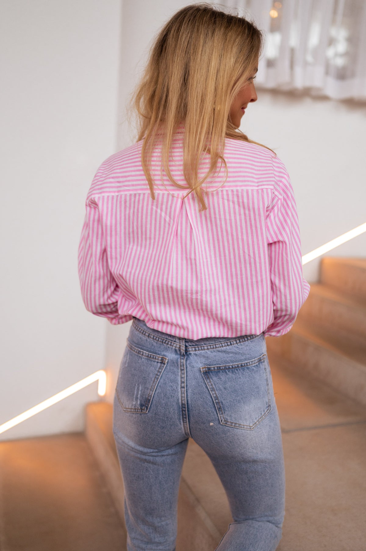 Chemise Raphi - rose à lignes