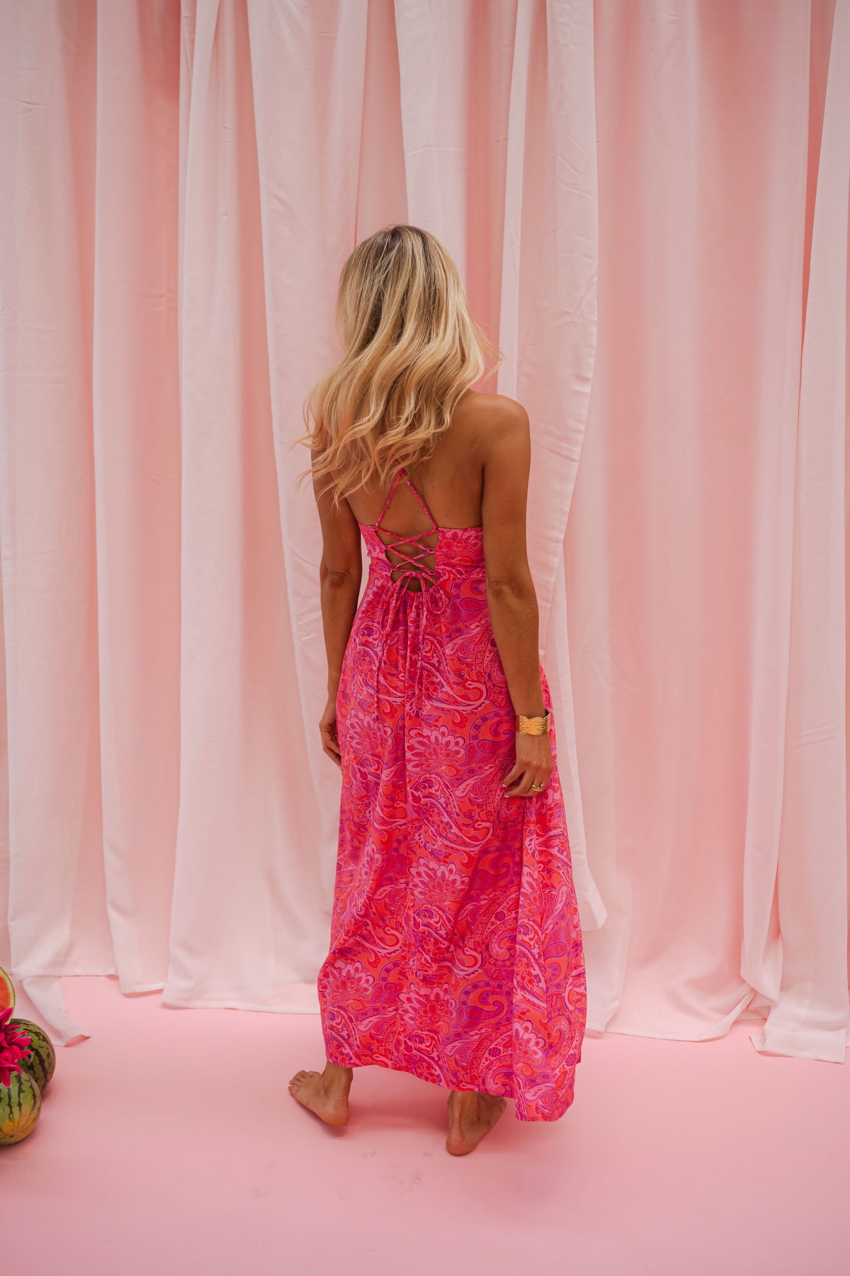 Robe Anya - rouge et mauve