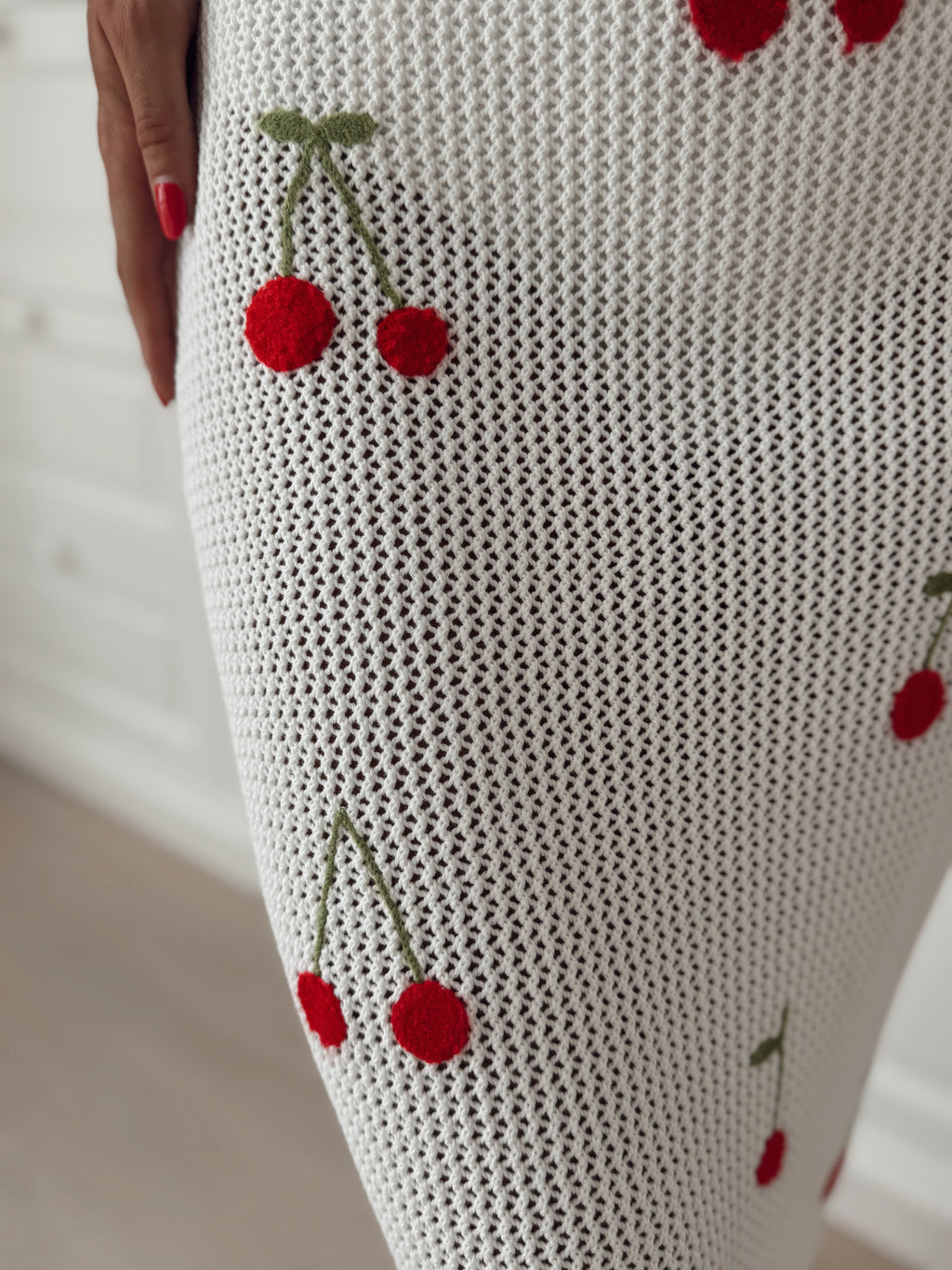 Robe Clary - écrue à motifs cerise