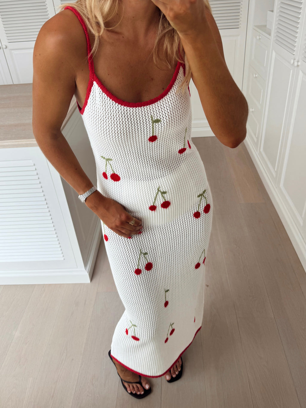 Robe Clary - écrue à motifs cerise