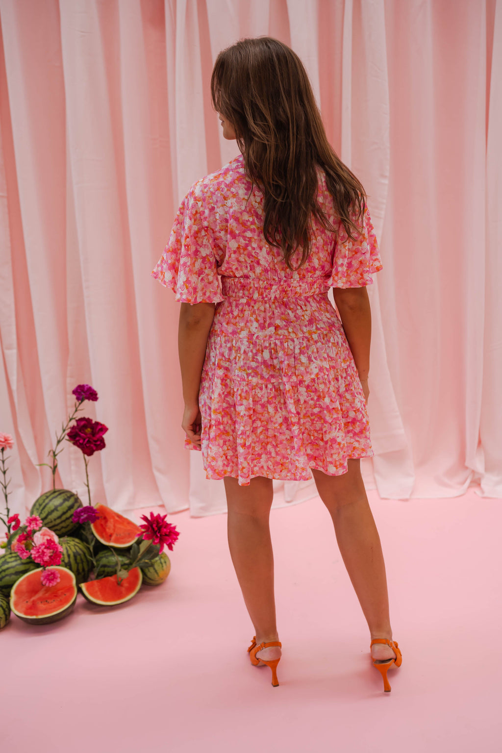 Robe Doly - rose à fleurs
