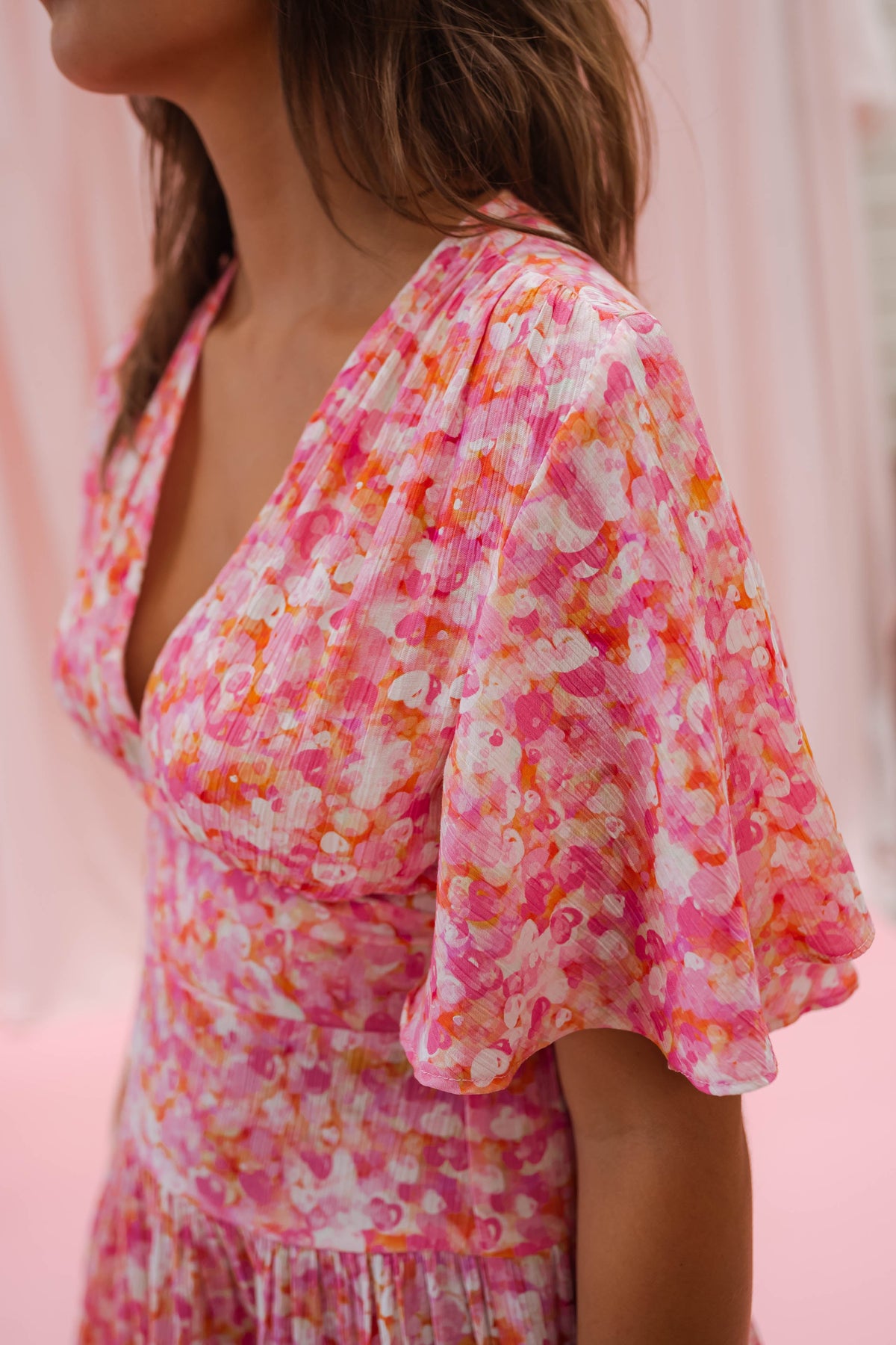 Robe Doly - rose à fleurs
