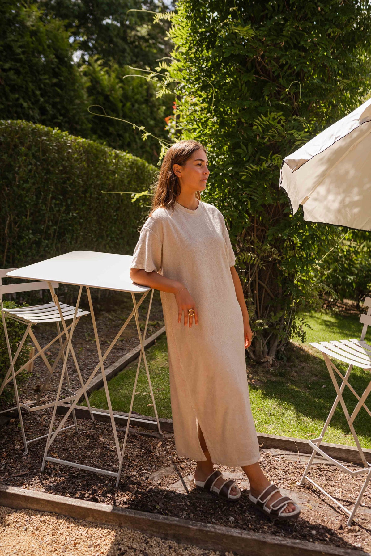 Robe Evina - beige en éponge