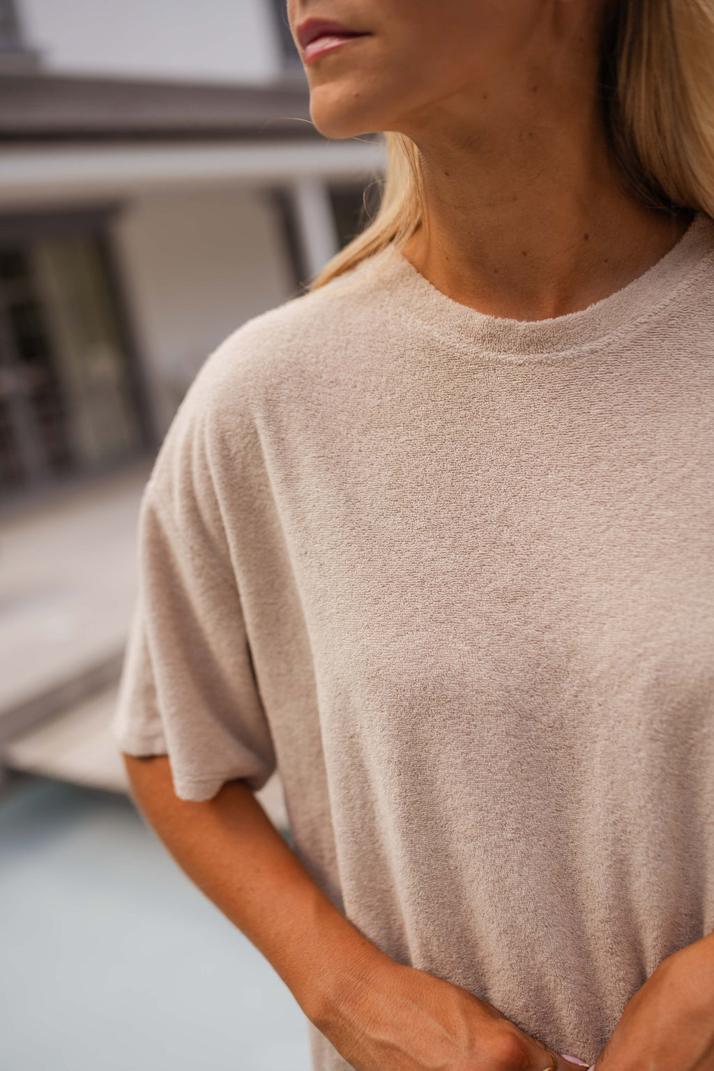Robe Evina - beige en éponge