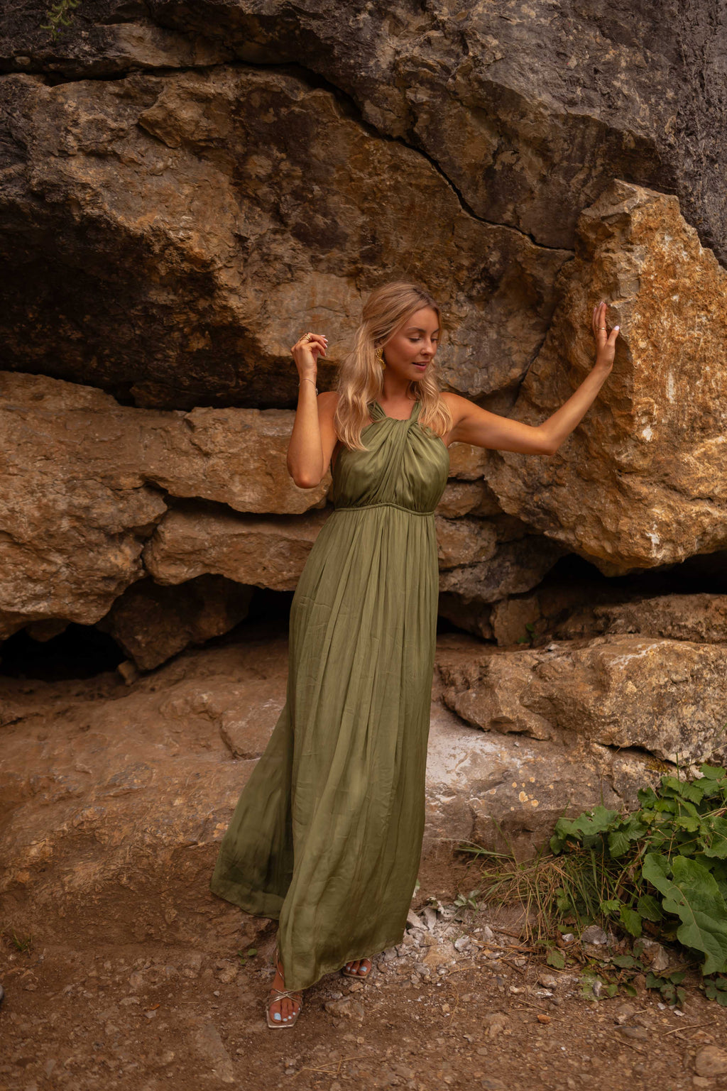 Robe Floria - verte en soie