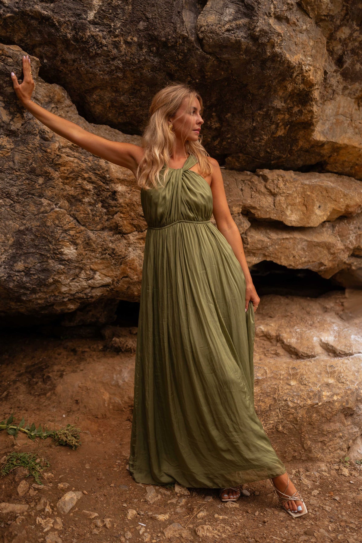 Robe Floria - verte en soie