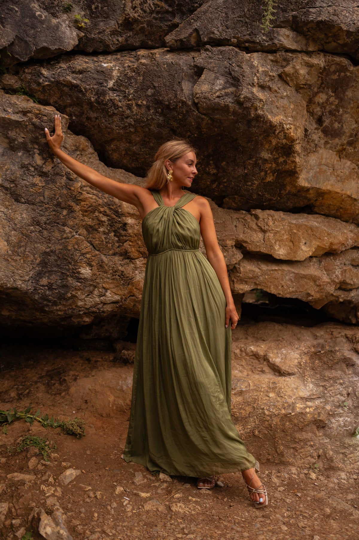 Robe Floria - verte en soie