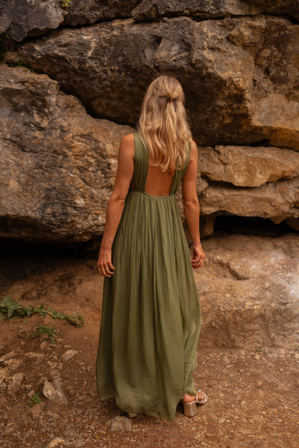 Robe Floria - verte en soie