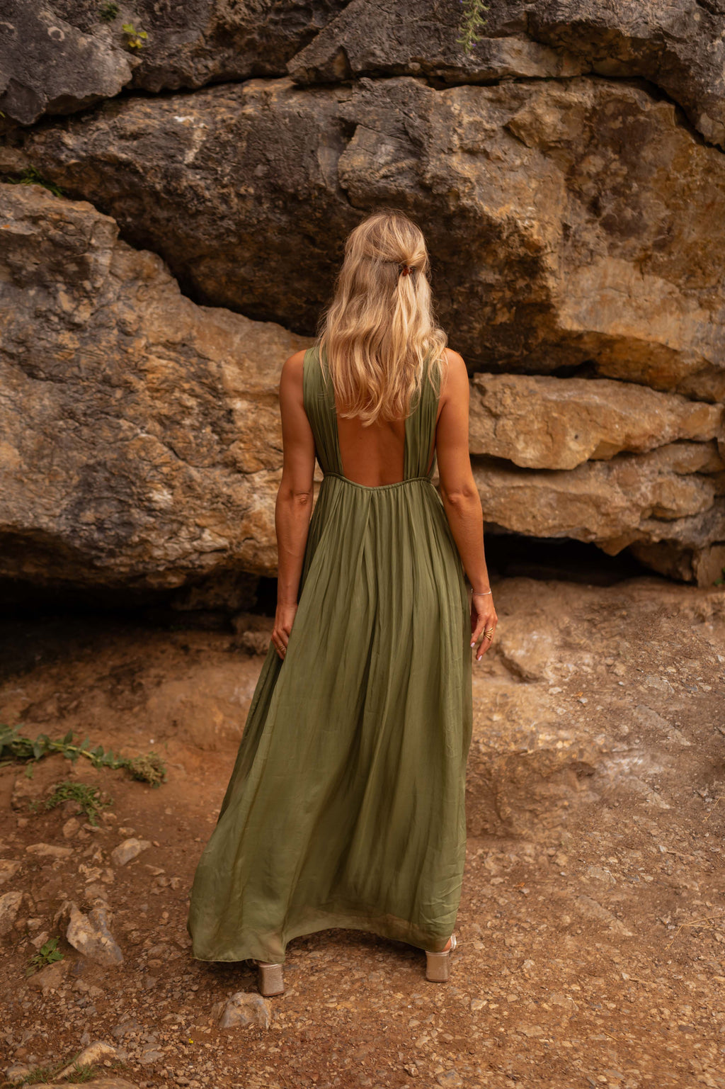 Robe Floria - verte en soie