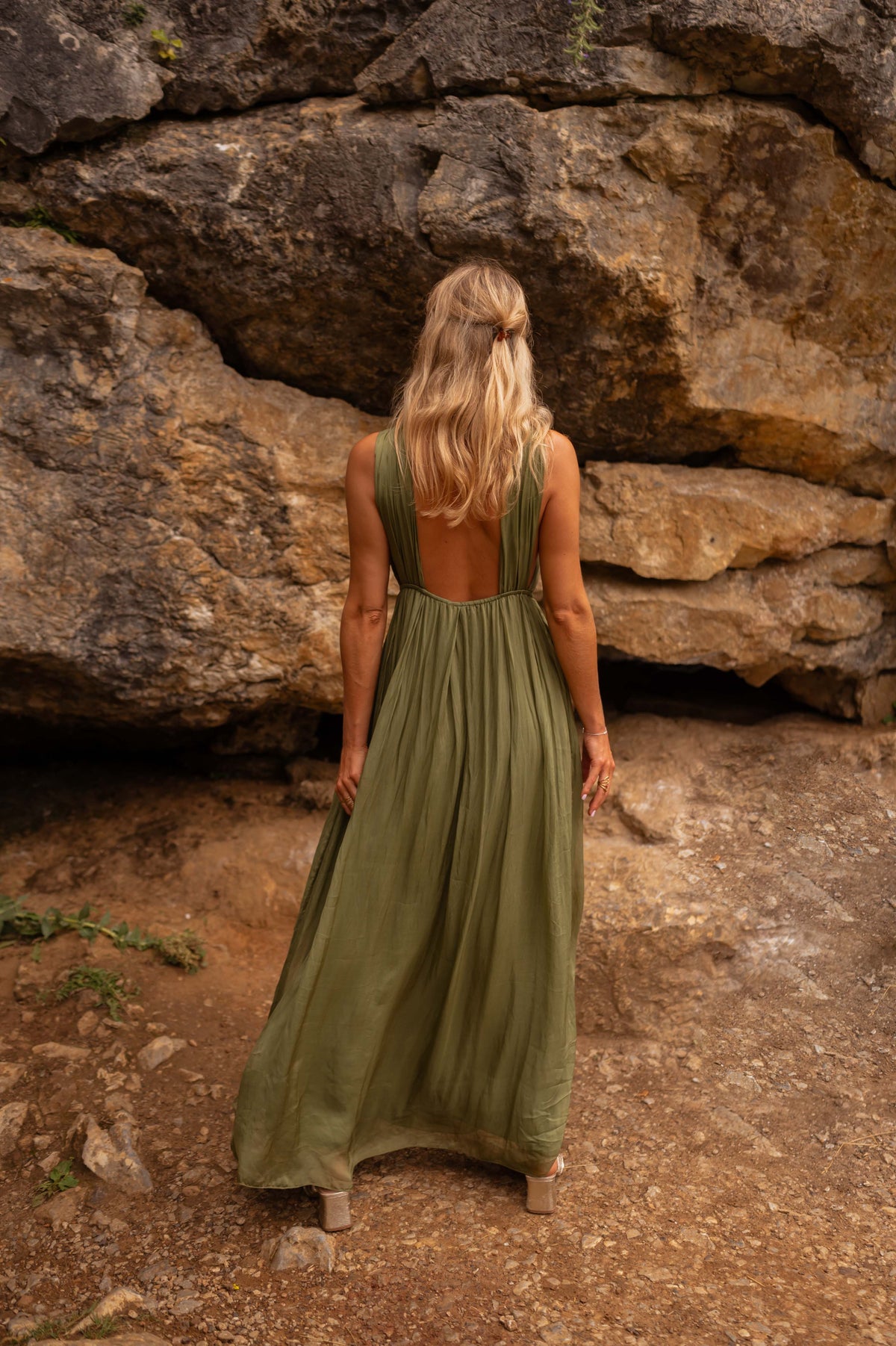 Robe Floria - verte en soie