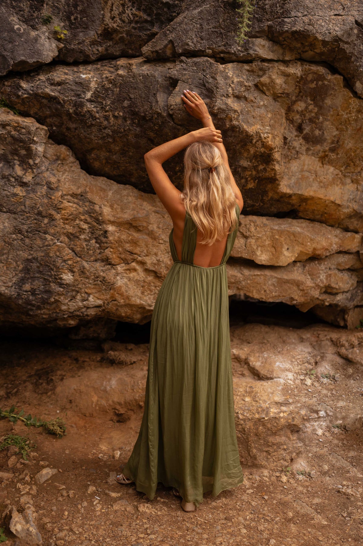 Robe Floria - verte en soie