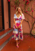 Robe Franka - à motifs bleus et roses