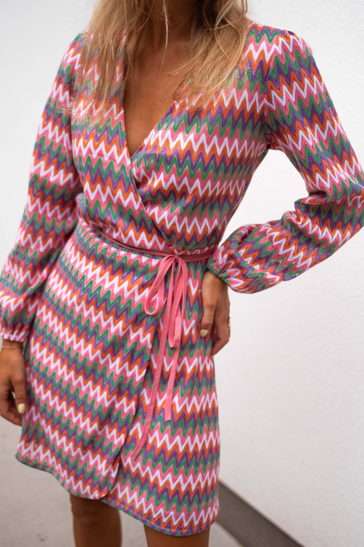 Robe Lina - orange et mauve