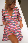 Robe Lina - orange et mauve