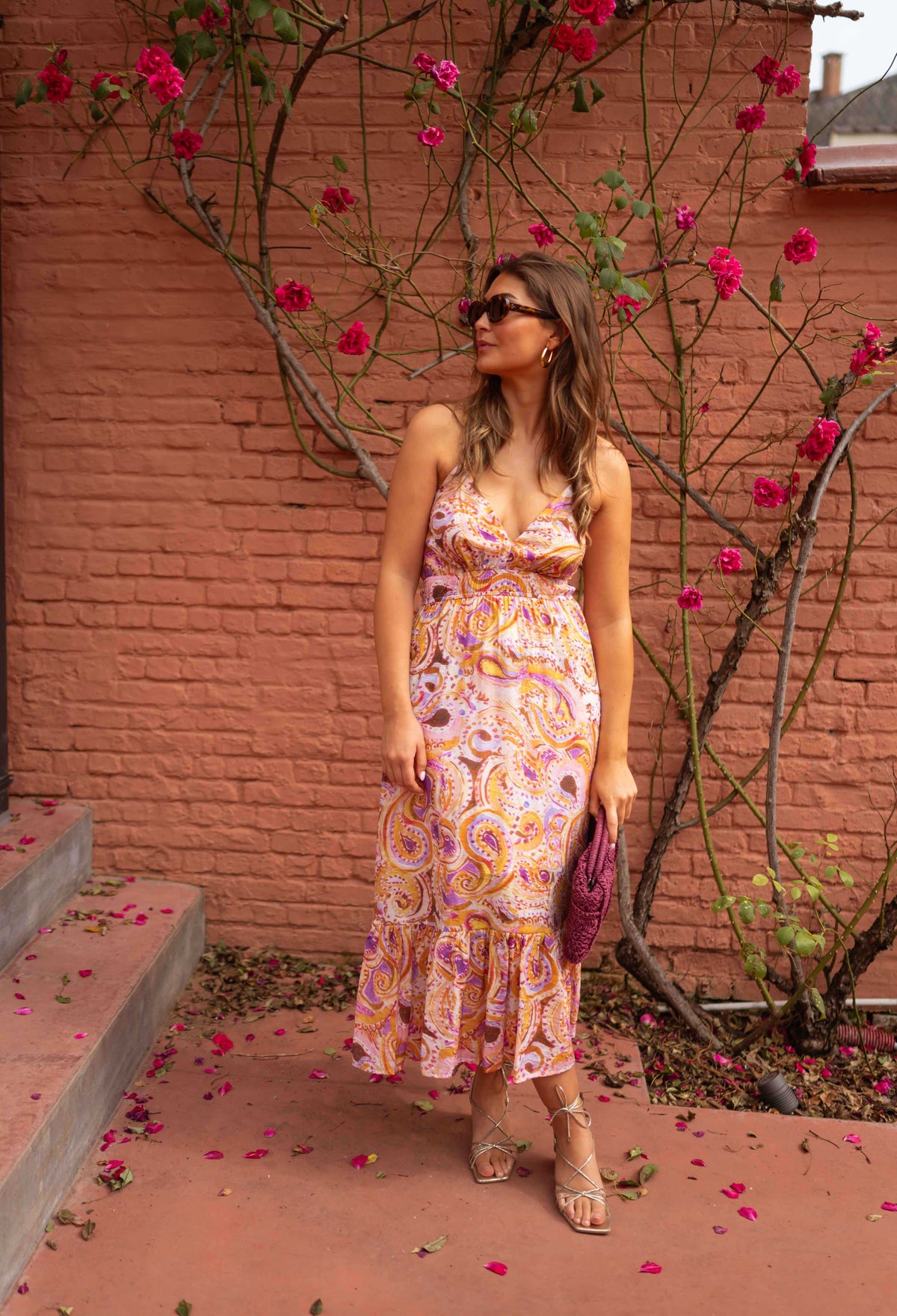Robe Prima - mauve à motifs