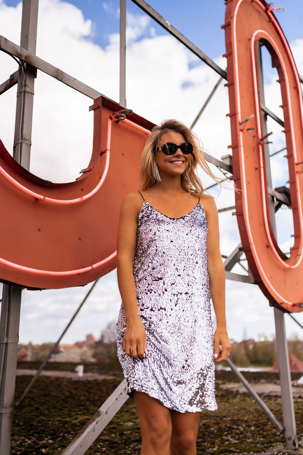 Robe Sparkle à pailettes - argentée
