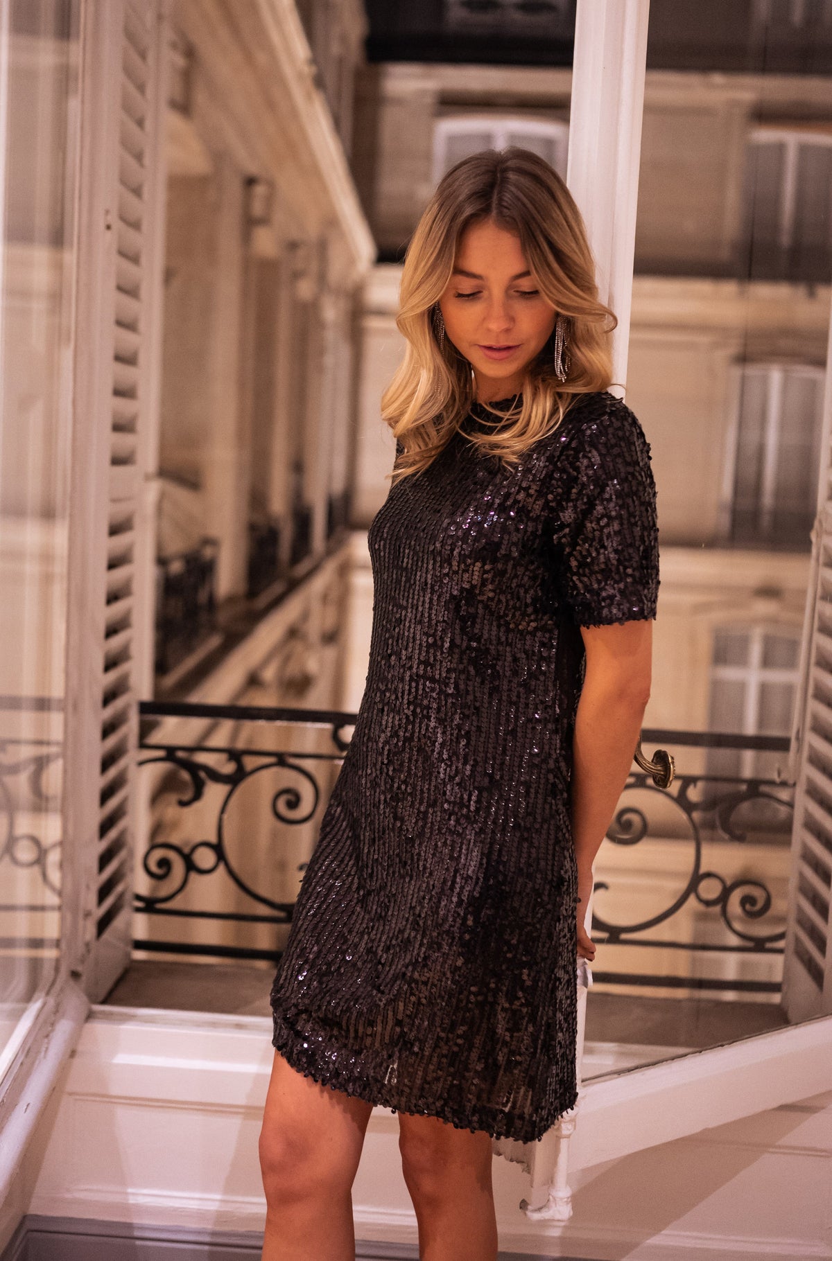 Robe Tac - noire à paillettes