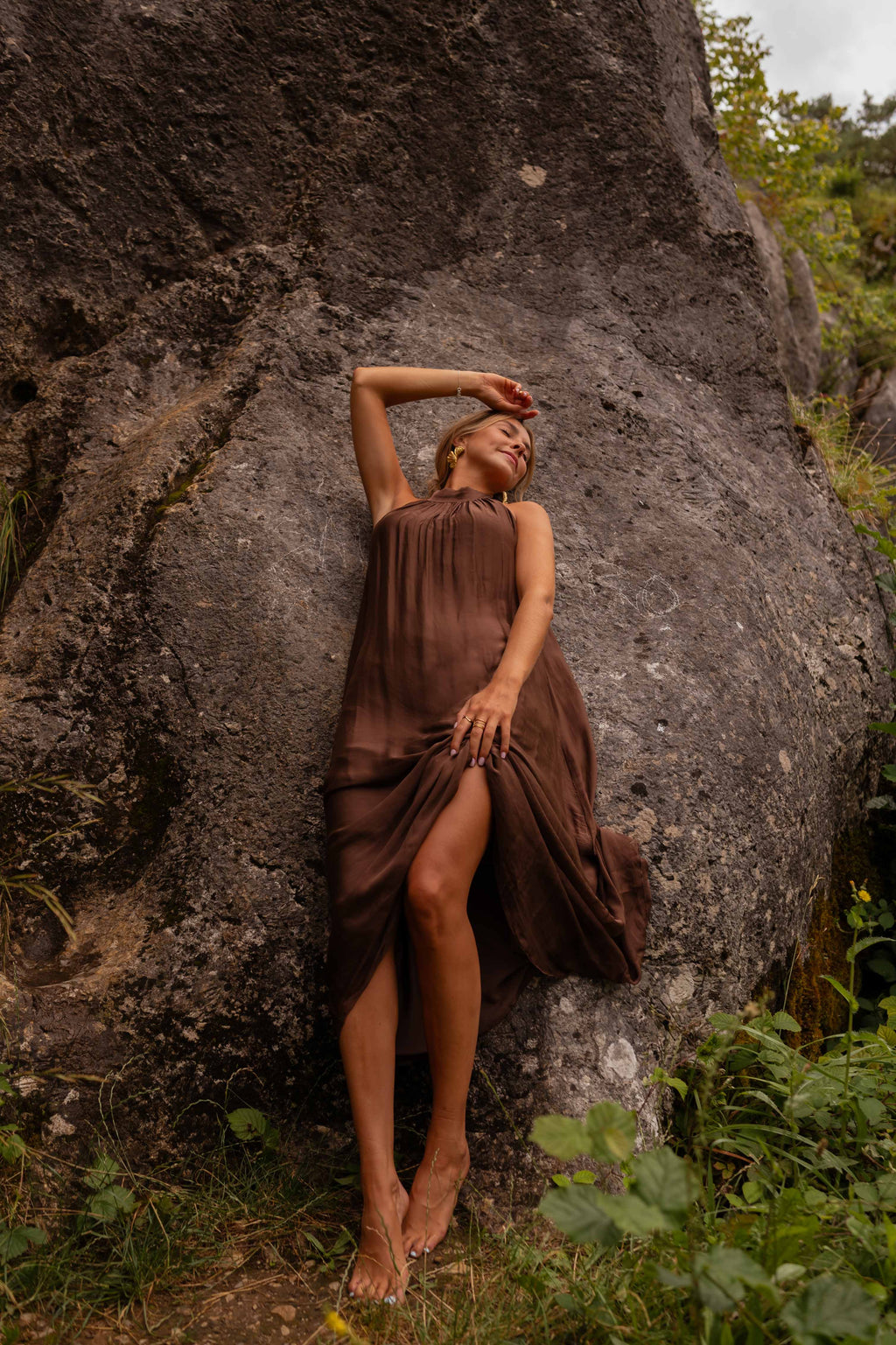 Robe Théa - chocolat en soie