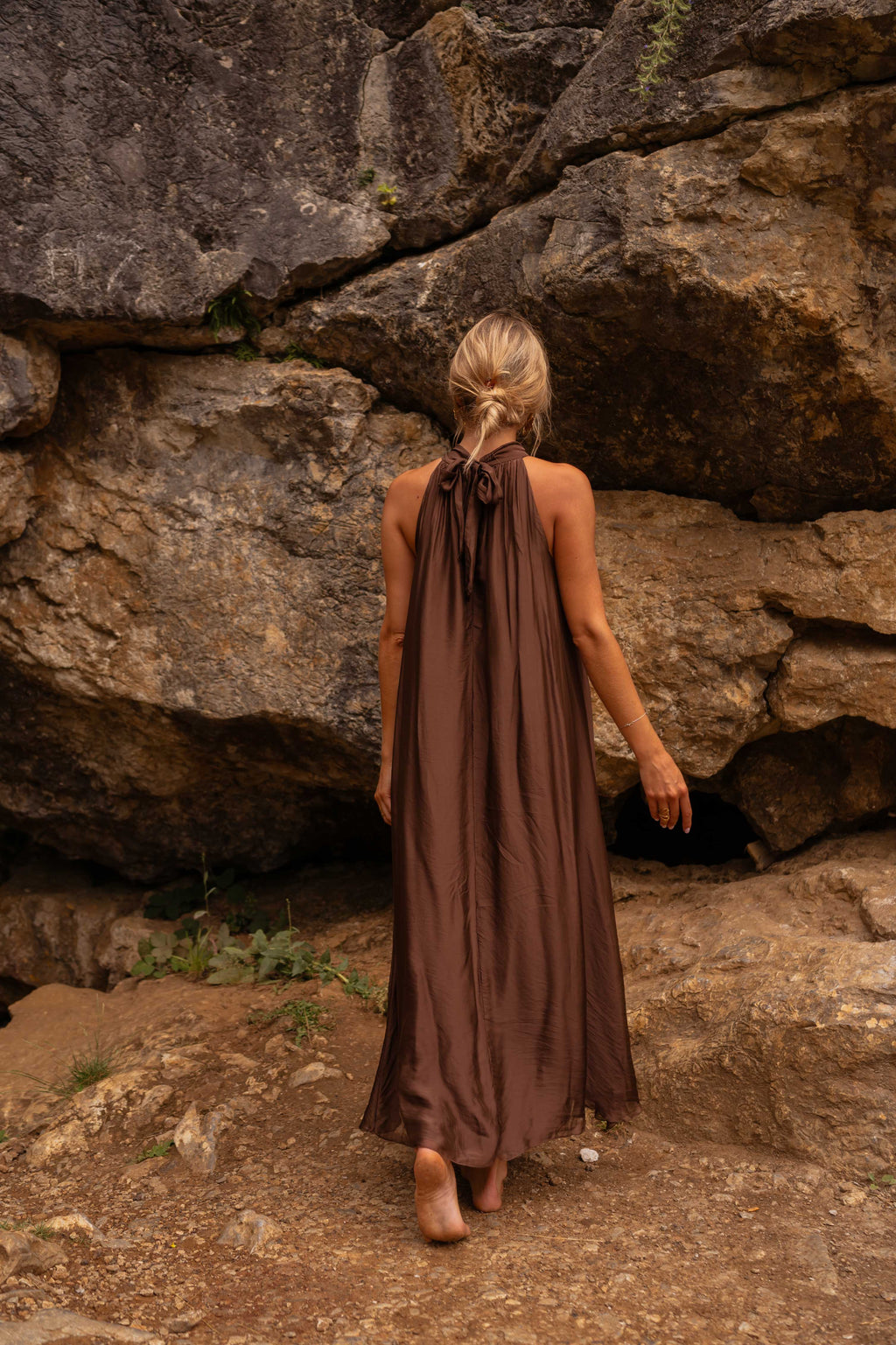 Robe Théa - chocolat en soie