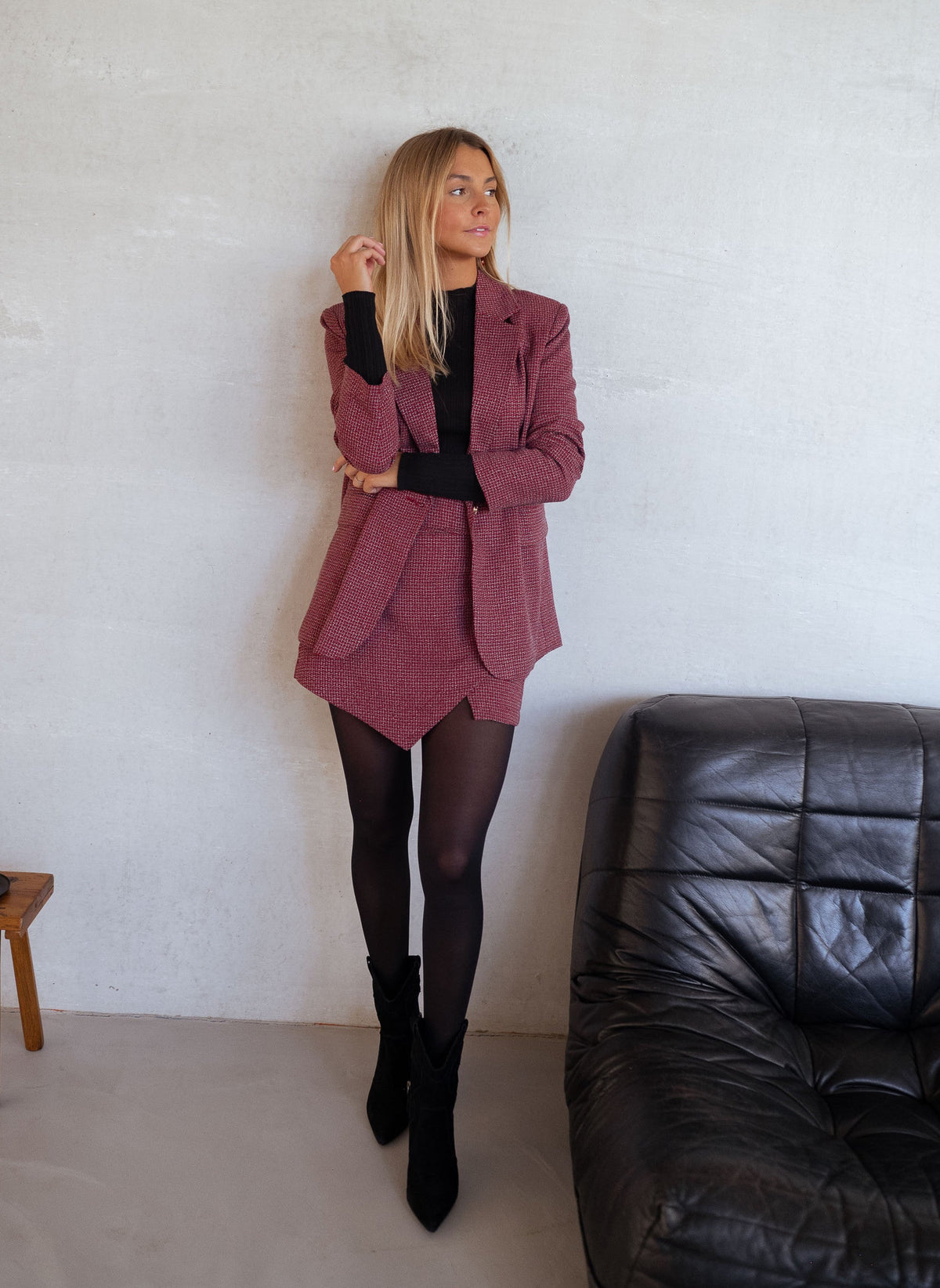 Jupe-short Isabella - rouge à carreaux