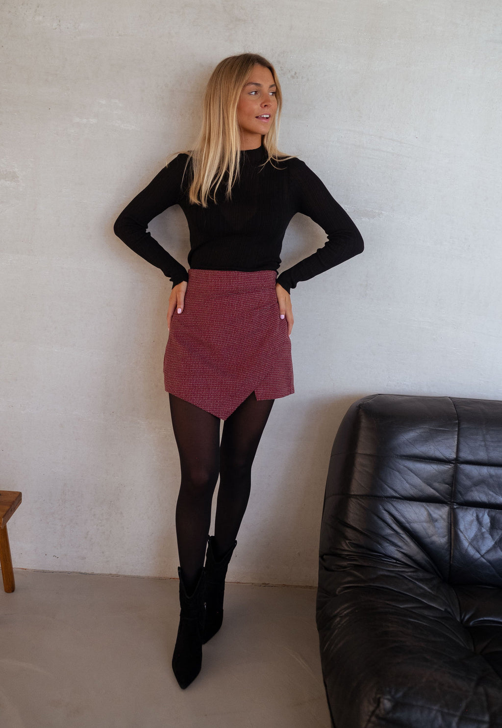 Jupe-short Isabella - rouge à carreaux