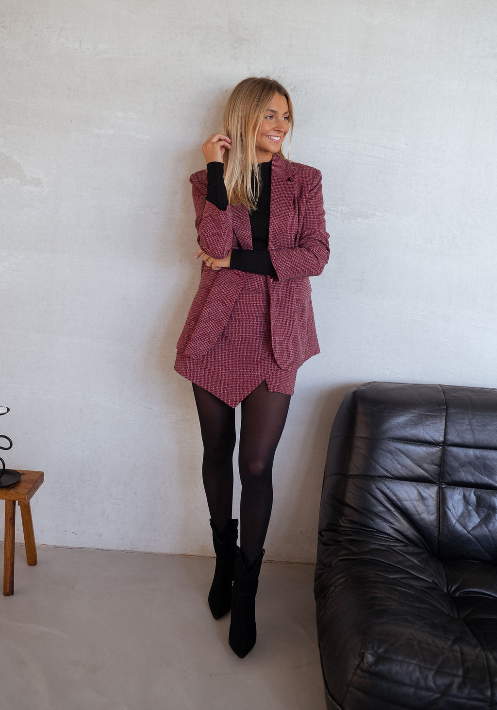 Jupe-short Isabella - rouge à carreaux