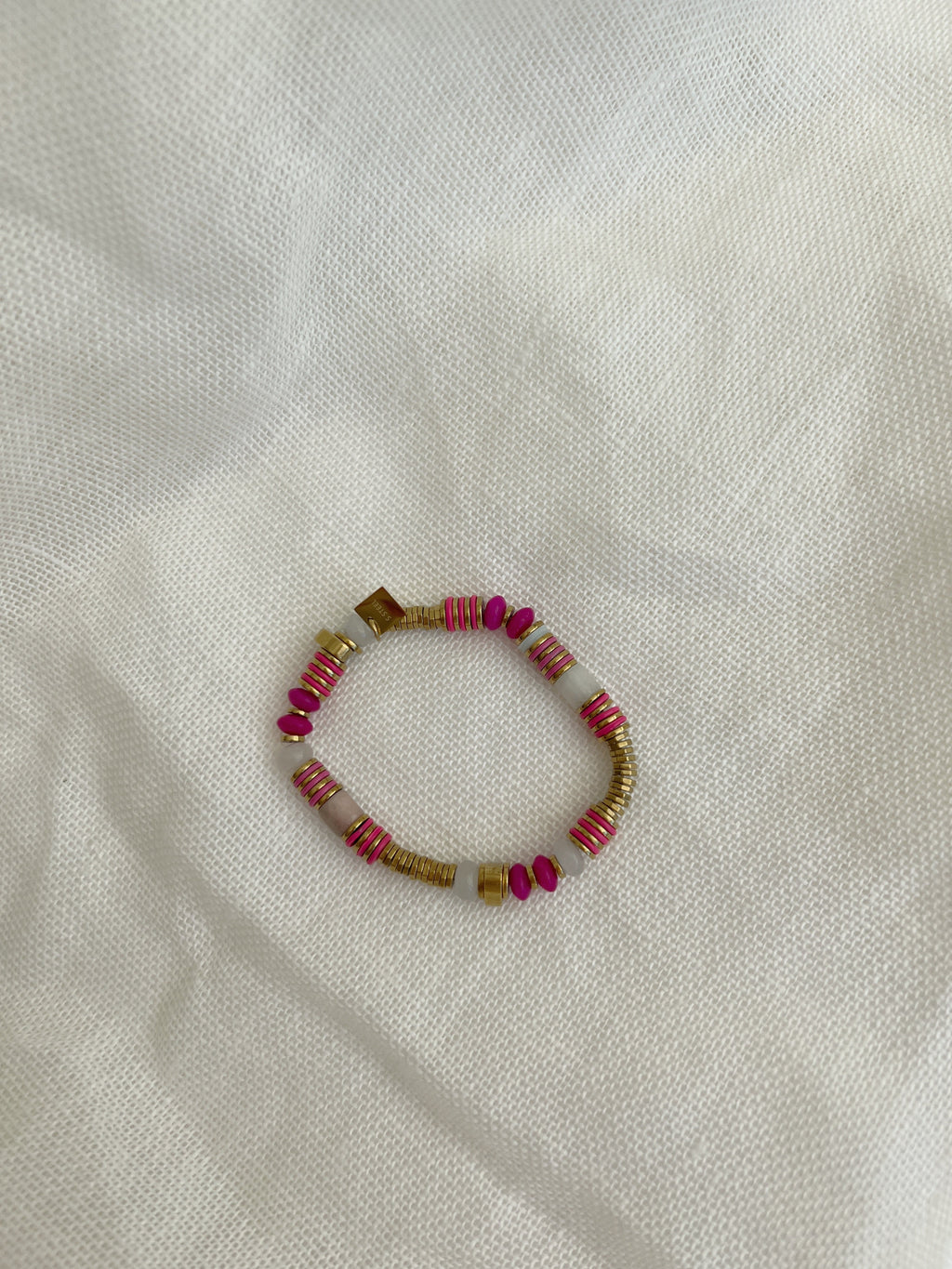 Bracelet Soizic - à perles roses