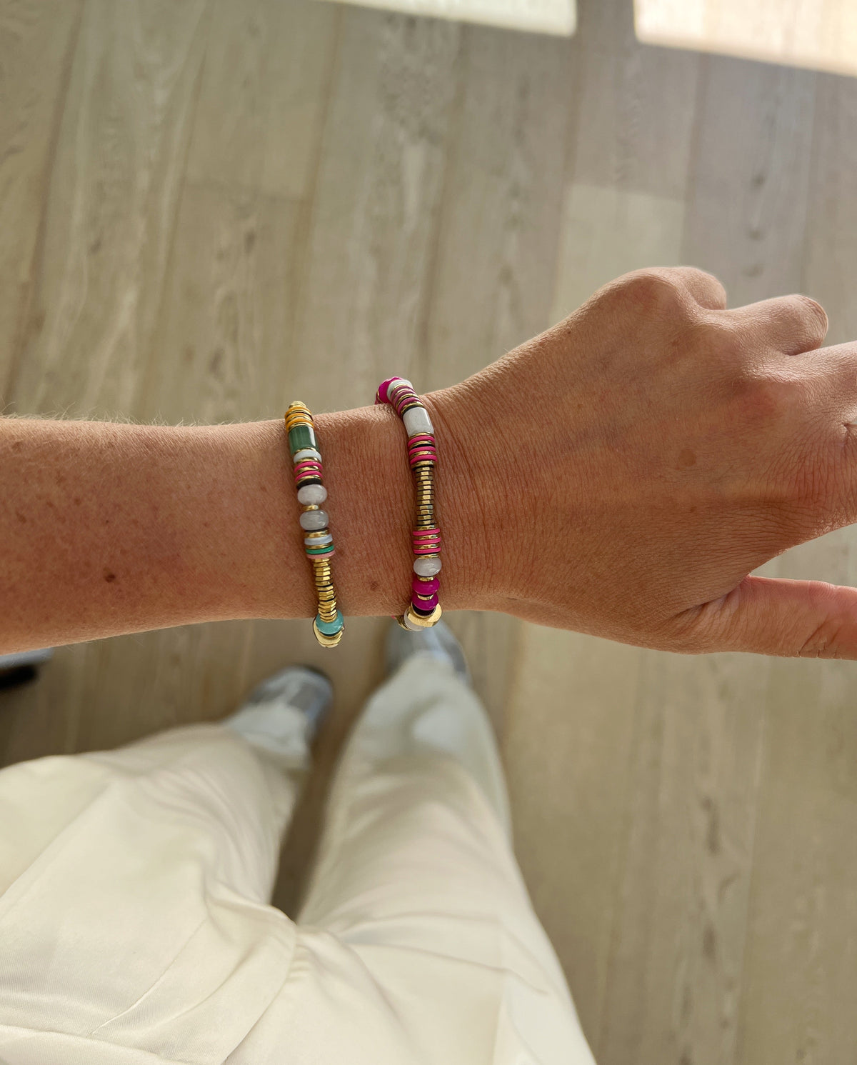 Bracelet Soizic - à perles roses