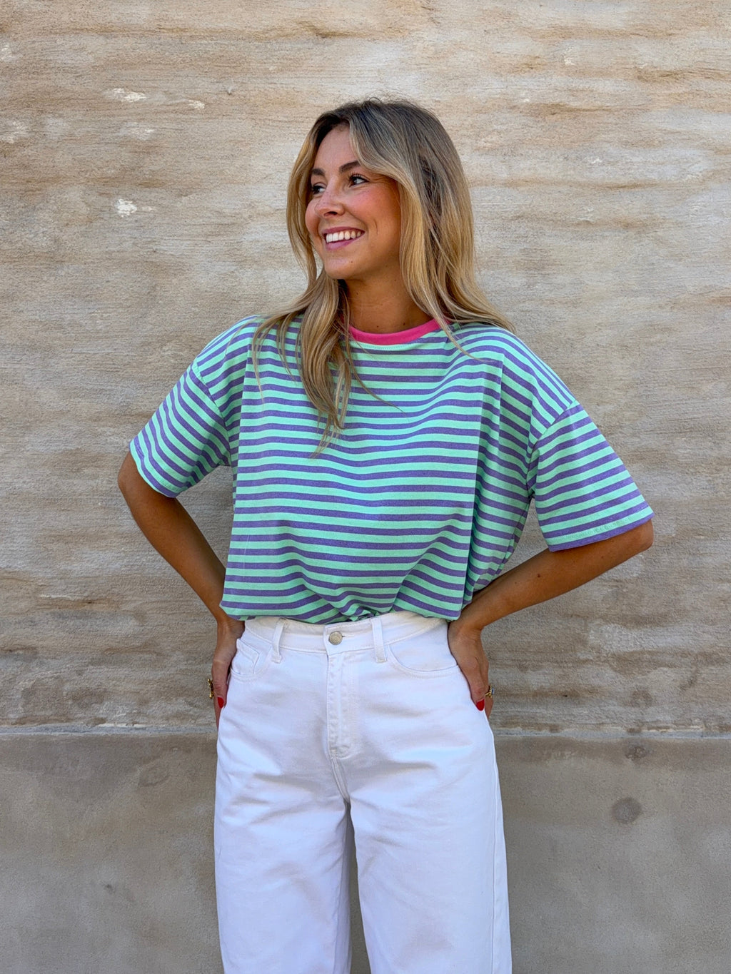 T-shirt Chloé - vert et mauve