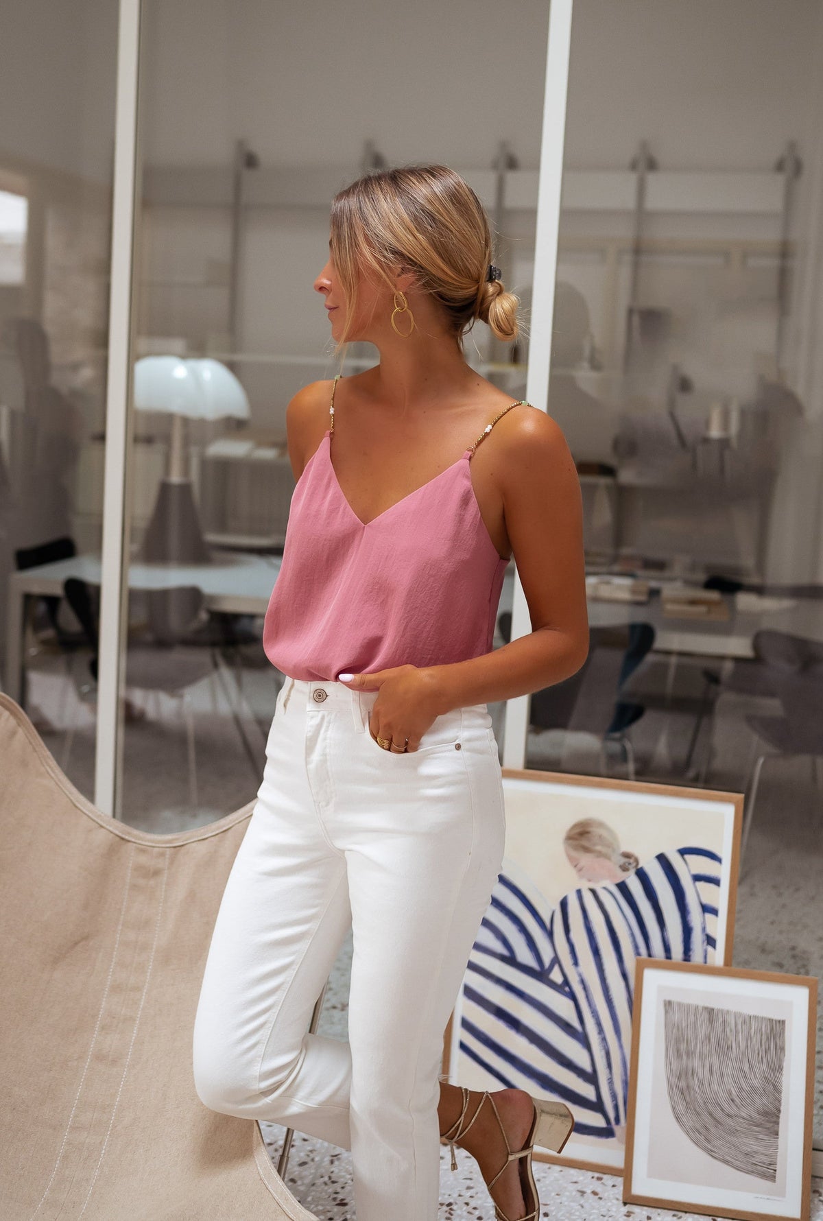 Top Lacty - vieux rose