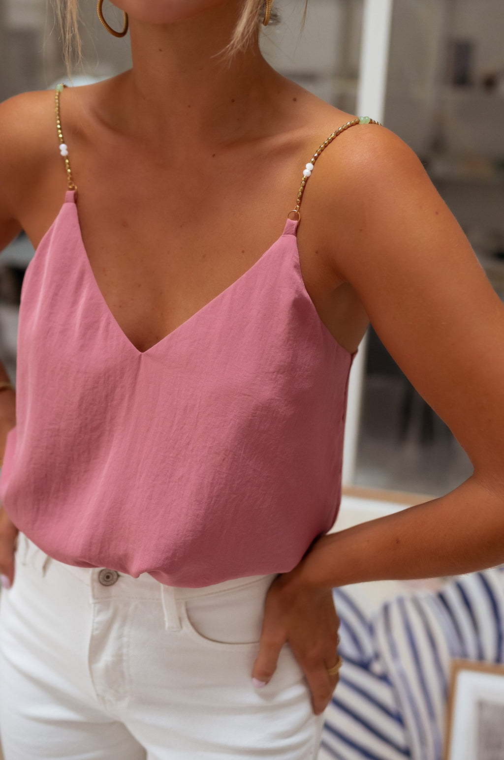 Top Lacty - vieux rose